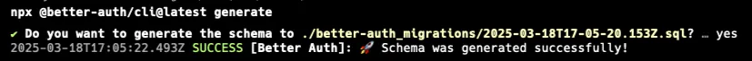Generate command output